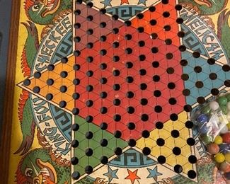 Vintage Chinese Checker Board/Marbles