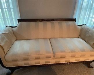 Antique( 1800's-1900's) Duncan Phyfe Hand Carved Mahogany Sofa, Silk Brocade Fabric. GORGEOUS!!! 