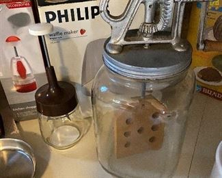 Antique Dandy Butter Churn Wood Paddles