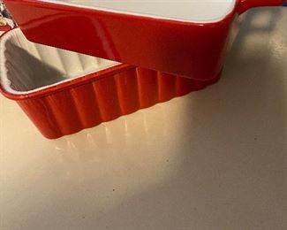 Crate Barrel Red Enamel Loaf Pans