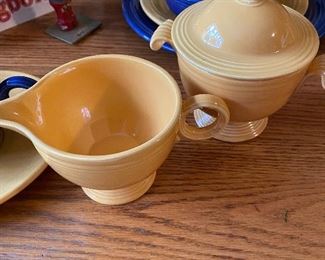 Vintage Fiesta Ware Creamer Sugar.