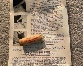 Vintage  Interesting Cheese Tablets to make Cheese? with Original Directions