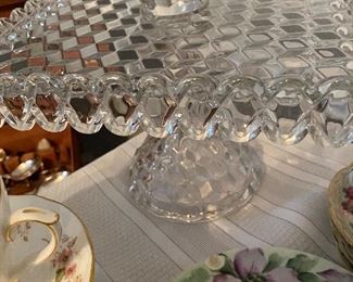 Vintage Fostoria Square Cake Stand