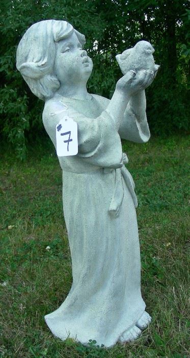 Composition stone garden sculpture