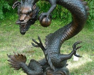Spectacular bronze sculpture of dragon
