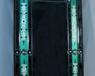 Venetian mirror with seafoam green border