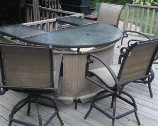 Outdoor Patio Ice Cream Bar, and 4 Custom Bar Stools,
