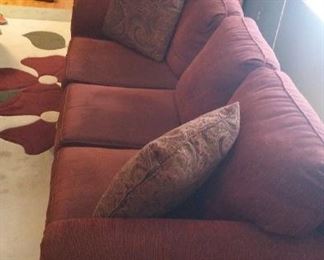 One of Two Matching Broyhill Custom Upholstered Full Size Sofas, 