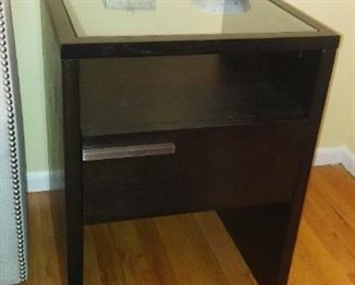 West Elm Glass Topped Night Stand, 