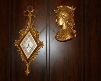 Vintage clock & metal decor