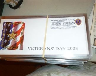 Stamped Veterans Day Envelopes (not cancelled)..dozens of them!