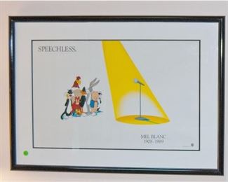 Cel for Mel Blanc, who was the voice of Warner Brothers cartoons.