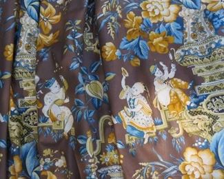 BUY NOW $175                                                                                                                    Chinoiserie Drapes. Lined with blackout fabric.                  Keep your heating bills down.                                                                              2 Panels Each   94"L 65" W