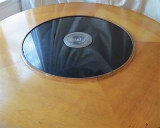BUY NOW $1250.00                                                                                                      Rare Edward Wormley for Dunbar Lazy Susan Dining Table with Warming Element  The center Wood Cover is missing for the lazy susan.                                                    56" Across 