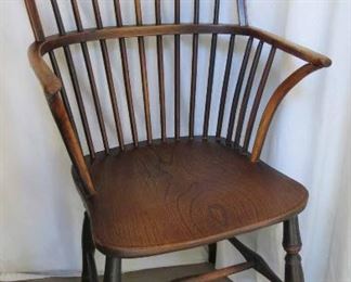 BUY NOW $700.00                                                                      Antique English Windsor Chair Single Board Seat is Ash.. Mid to Late 1800's..                                                                41 1/4" Tall at Back ~ 21" Wide at Arms