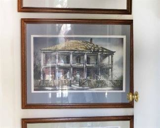 3 Robert M Addison Signed & Numbered                  Chicago LISTED ARTIST.. FRAMED 33 1/2" x 26"