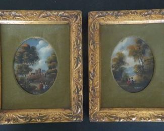                                                                                                                           Pair of Otto Van Thoren Oil on Board Oil Painting. Signed  Original Frames. Noted Artist.  8.5" x 7"