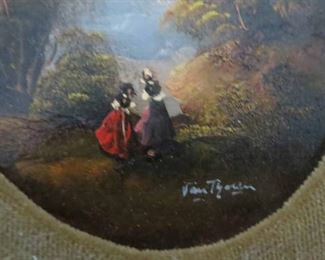                                                                                                                             Pair of Otto Van Thoren Oil on Board Oil Painting. Signed  Original Frames. Noted Artist.  8.5" x 7"