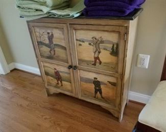 painted golfing cabinet