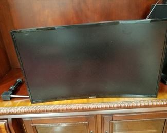Samsung, curved computer monitor with wall mount arm