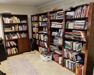 woodworking books and magazines and bookcases