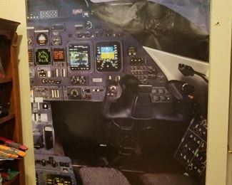 Lear jet cockpit wall poster (72" x 48")