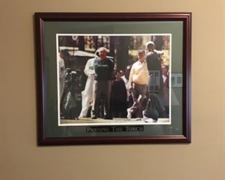 62 -28x 22 Framed Passing The Torch Tiger Woods. $72