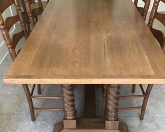64. Beautiful Quarter Sawn Oak Table Custom Made 72x32 $451. Chairs are SOLD