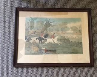 67-This is a Wonderful Classic Hunt Scene. Lithograph circa 1841. $237