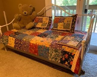 $250~ METAL DAY BED WITH TRUNDLE ONE MATTRESS INCLUDED 