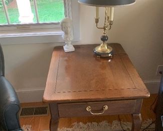 Wood table w  Lamp 