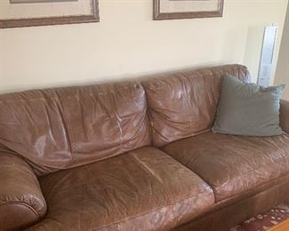 Brown Leather Sofa 