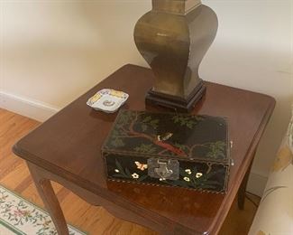 End table.  Lamp 
Asian Box 