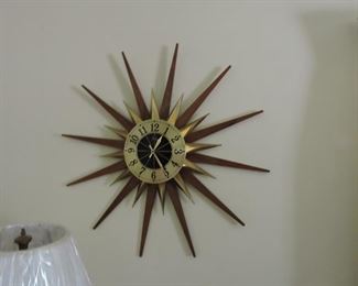 Sunburst Wall Clock- 60"s retro sunburst wall clock