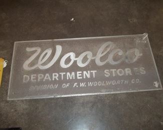 VINTAGE WOOLCO SIGN FROM SAN ANTONIO 