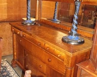 PAIR OF LEADED GLASS LAMPS