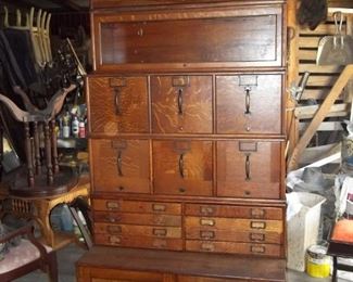 LAWYERS BOOK CASE WITH FILE DRAWERS AND STORAGE CABINET