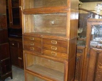 FIVE LAWYERS STACK BOOKCASE WITH FILE DRAWERS