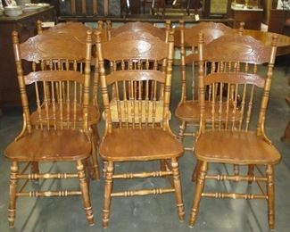SIX OAK CHAIRS