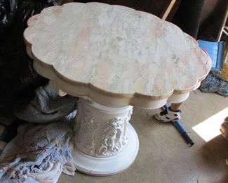MARBLE TOP LAMP TABLE