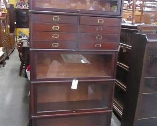 FIVE STACK BOOK CASE WITH FILE DRAWERS