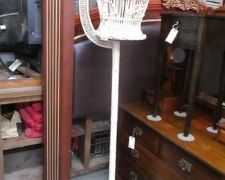 WICKER BIRD CAGE AND STAND