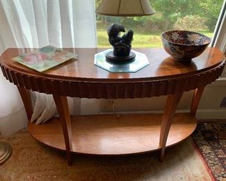 Mid-century rosewood demilune table