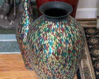 Mosaic glass vases