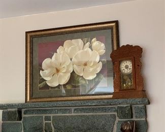 Framed picture of magnolia blossoms
