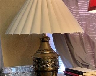 Table lamp - cast brass, pierced design