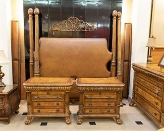 7' king poster bed and set.  Bed is priced with nightstands.  Buffet/dresser sold separately.