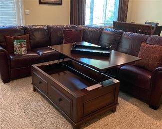 Full leather sectional