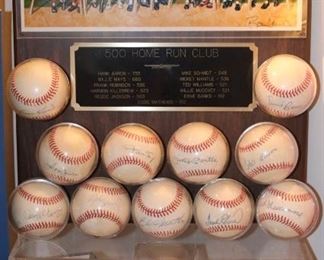 500 Home Run Club Signed Baseballs w/ Display, WOW!