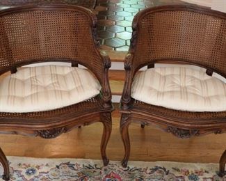 Pair of antique cane chairs
